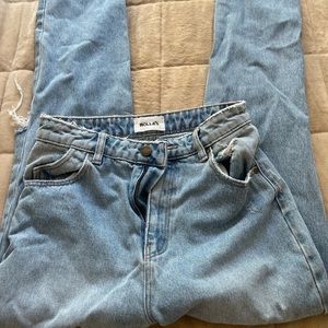 Rollas high rise slim dusters jeans